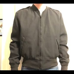 Vintage black Polyester/ Wool Bomber Jacket